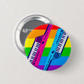 Corey Tiger 80's Retro Keytar Rainbow Button (Vorne & Hinten)