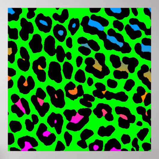 Corey Tiger 80s Retro Leopard Pattern Poster (Vorne)