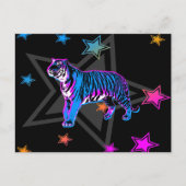 Corey Tiger 80's Retro Tiger & Stars Postkarte (Vorderseite)