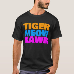 COREY TIGER-Achtzigerjahre TRICOLOUR MEOW RAWR T-Shirt