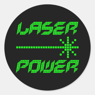 Corey Tiger Retro Laser Power der 80er Jahre Runder Aufkleber