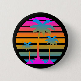 COREY TIGER RETRO SUNSET PALM BÄUME BUTTON