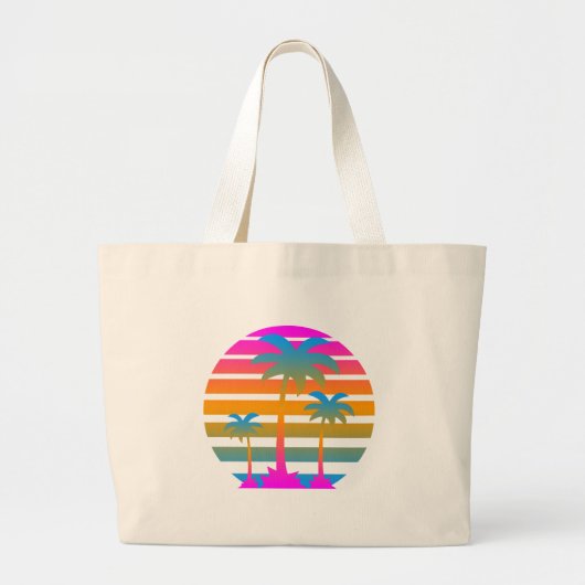 COREY TIGER RETRO SUNSET PALM BÄUME JUMBO STOFFBEUTEL (Vorne)