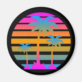COREY TIGER RETRO SUNSET PALM BÄUME MAGNET