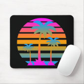 COREY TIGER RETRO SUNSET PALM BÄUME MOUSEPAD (Mit Mouse)