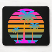 COREY TIGER RETRO SUNSET PALM BÄUME MOUSEPAD (Vorne)