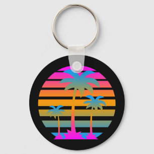 COREY TIGER RETRO SUNSET PALM BÄUME SCHLÜSSELANHÄNGER