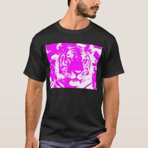 COREY TIGERachtziger jahre ROSA TIGER-GESICHT T-Shirt