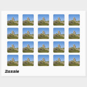 Corfe Castle, Corfe, Dorset, England Quadratischer Aufkleber (Blatt)