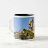 Corfe Castle, Corfe, Dorset, England Zweifarbige Tasse (Vorderseite Links)