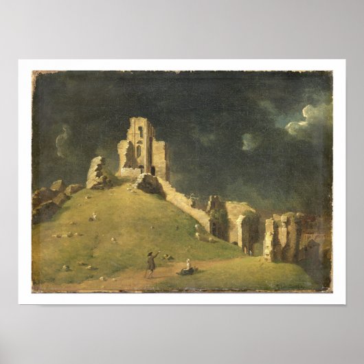 Corfe Castle, Dorset, 1764 (Öl auf Leinwand) Poster (Vorne)