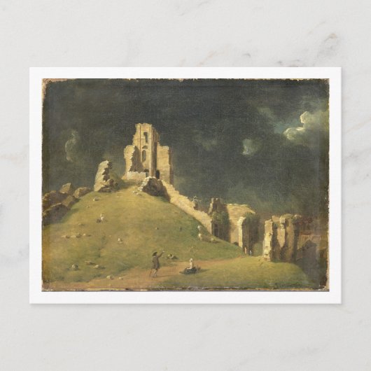 Corfe Castle, Dorset, 1764 (Öl auf Leinwand) Postkarte (Vorderseite)
