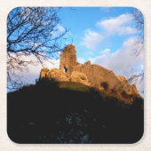 Corfe Castle Rechteckiger Pappuntersetzer (Vorderseite)