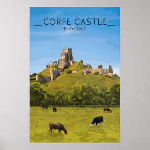 Corfe Castle Reiseplakat Poster