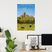 Corfe Castle Reiseplakat Poster (Heimbüro)
