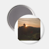 Corfe Castle Sunrise Magnet (Vorderseite/Rückseite)