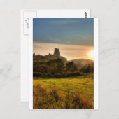 Corfe Castle Sunrise Postkarte (Vorne/Hinten)