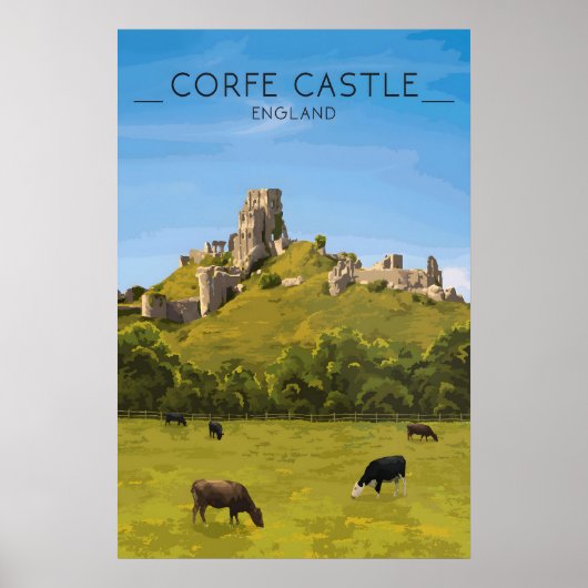 Corfe Castle Travel Poster (Vorne)