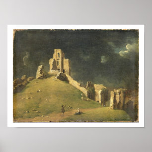Corfe Schloss, Dorset, 1764 (Öl auf Leinwand) Poster