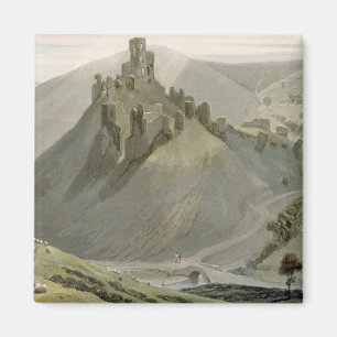 Corfe Schloss, von 'einer Reise um Großbritannien Magnet