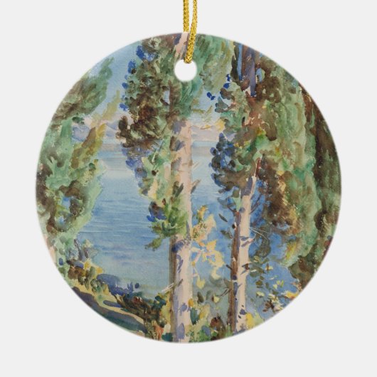 Corfu Cypresses von John Singer Sargent Keramik Ornament (Vorne)