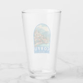 Corfu Greece Travel Art Emblem Glas (Rückseite)