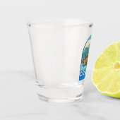 Corfu Greece Travel Art Emblem Schnapsglas (Links)