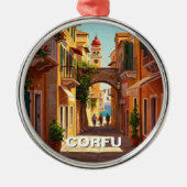 Corfu Greece Travel Ornament Aus Metall (Vorne)