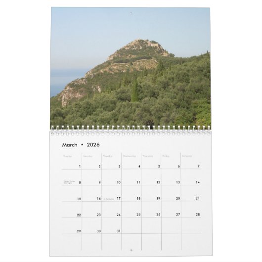 CORFU, GRIECHISCHER Mauerkalender Kalender (Mär 2026)