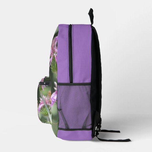 Corfu Lilac Wildblumen Bedruckter Rucksack (Rechts)