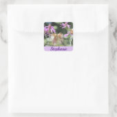 Corfu Lilac Wildblumen Quadratischer Aufkleber (Tasche)