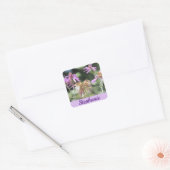 Corfu Lilac Wildblumen Quadratischer Aufkleber (Umschlag)