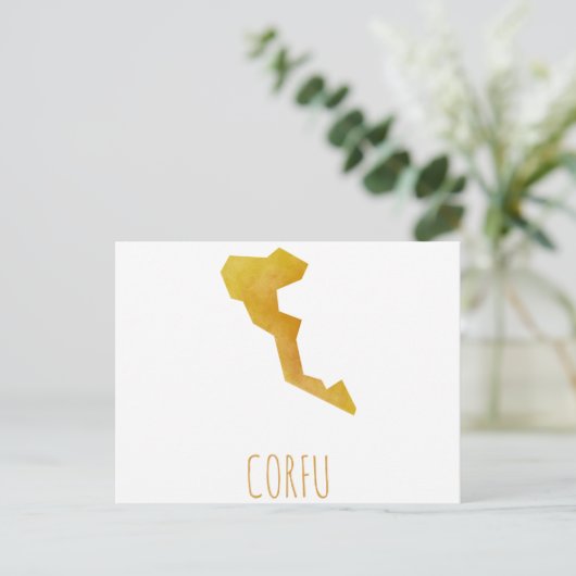 Corfu Map Postkarte (Stehend Vorderseite)