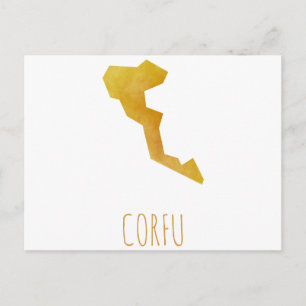Corfu Map Postkarte