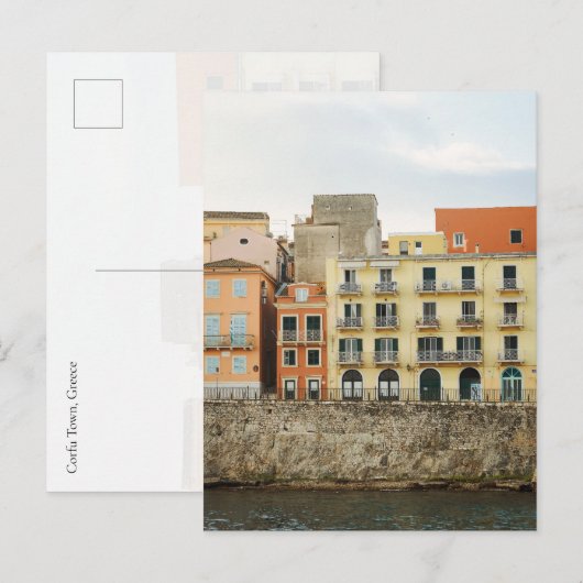 Corfu Old Town Venetian Wall, Greece Postkarte (Vorne/Hinten)