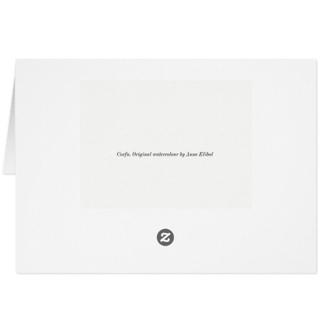 Corfu.Print von einer ursprünglichen Wasserfarbe (Rückseite Horizontal)