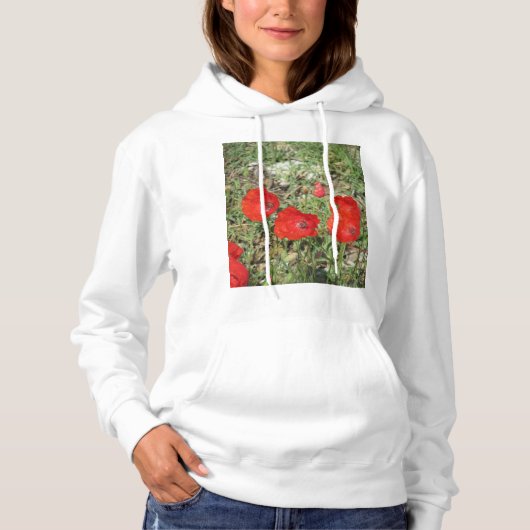 Corfu Red Poppies Hoodie (Vorderseite)