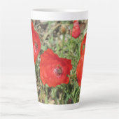 Corfu Red Poppies Latte Tasse (Vorderseite)