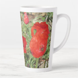 Corfu Red Poppies Latte Tasse