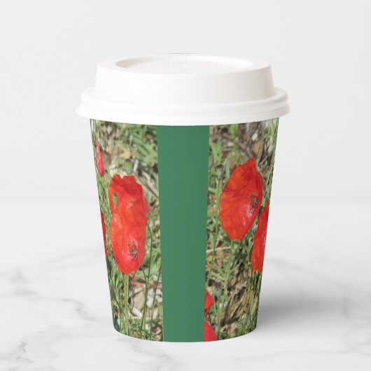 Corfu Red Poppies Pappbecher (Links)