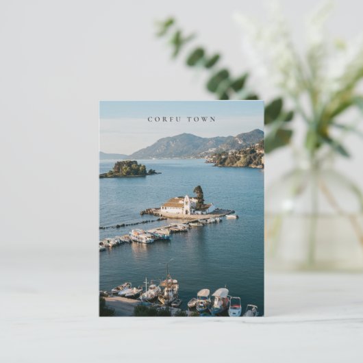 Corfu Town Vlacherna Monastery Scenic Postkarte (Stehend Vorderseite)