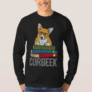 Corgeek Book Lover Welsh Corgi Funny Nerd Dog Lieb T-Shirt