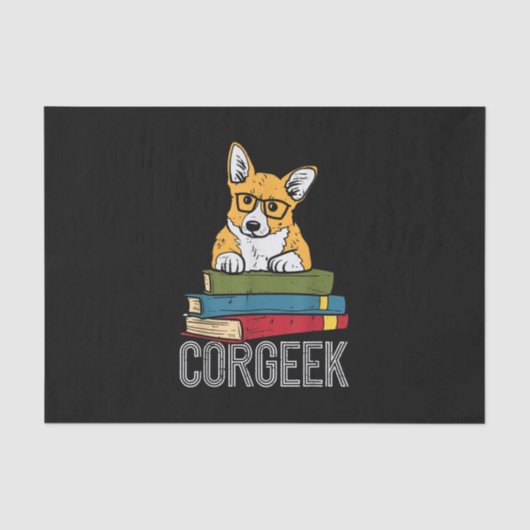 Corgeek Book Lover Welsh Corgi Funny Nerd Dog Seidenpapier (Vorderseite)