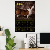 Corgi 2026 Wandkalender Poster (Heimbüro)