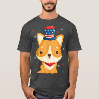 Corgi 4. Juli American Puppy USA Dog Corgi Lov T-Shirt