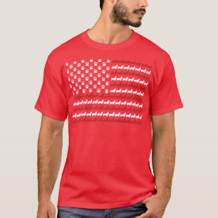 Corgi 4. Juli Dog Paw Print American Flag-221 T-Shirt