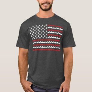 Corgi 4. Juli Dog Paw Print American Flag T-Shirt
