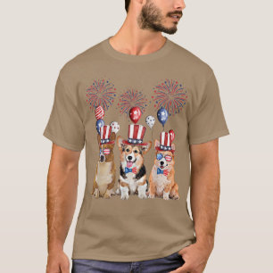 Corgi 4. Juli Hund Lover Men American Fl T-Shirt