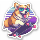 Corgi 80er-Skater Aufkleber (Vorderseite)