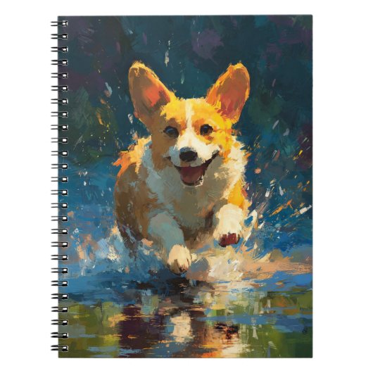 Corgi Adventure Splash Notebook Notizblock (Vorderseite)